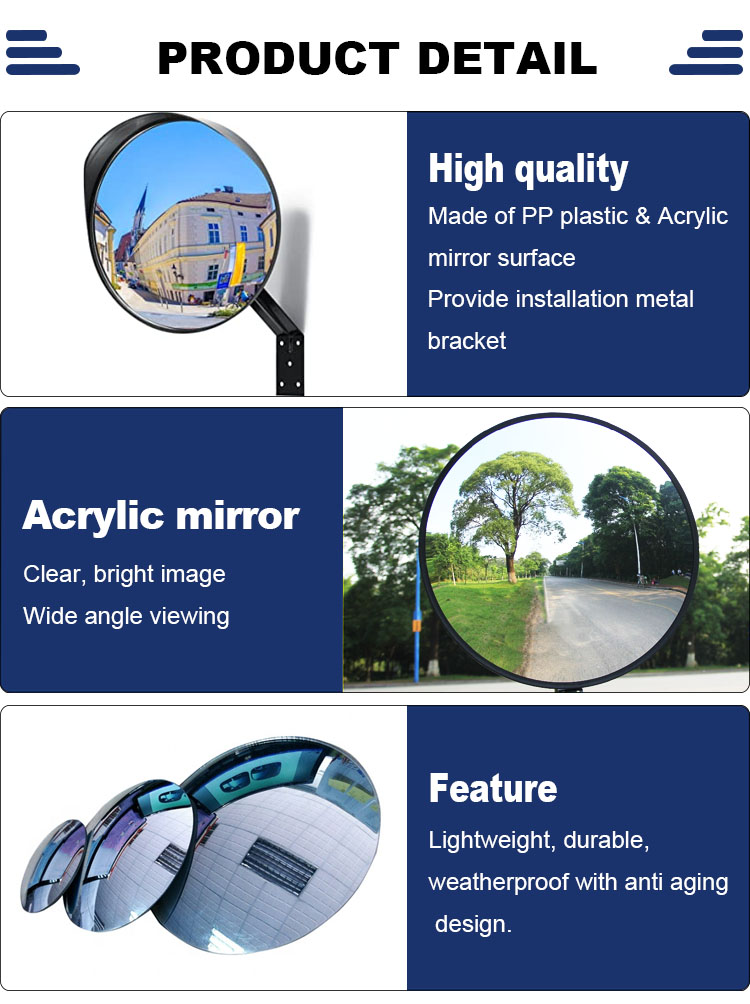 Grade One Roadway Acrylic Parabolic Traffic Convex Mirror - China